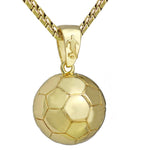 Colar com Pendente de Bola Desportiva Tridimensional, Estilo: Rugby Feminino em Ouro 18K, Basquetebol Masculino em K Branco, Futebol Masculino em Ouro 18K