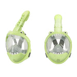Máscara de Mergulho Seca Completa para Crianças com Desenho Animado, Anti-Embaçamento para Natação e Snorkeling, XS