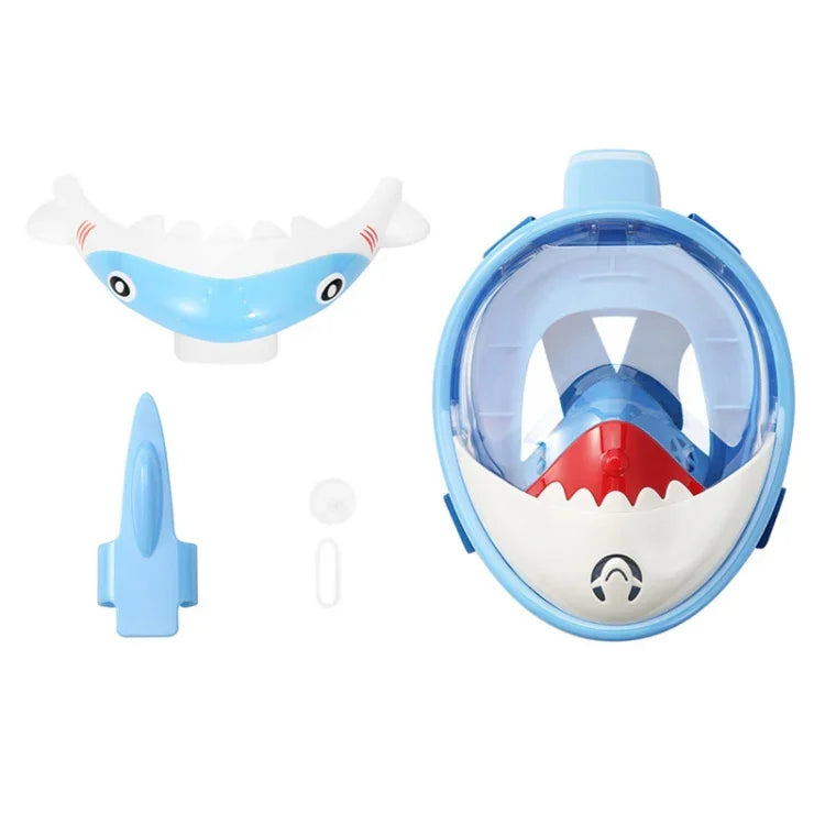 Máscara de Mergulho Seca Completa para Crianças com Desenho Animado, Anti-Embaçamento para Natação e Snorkeling, XS