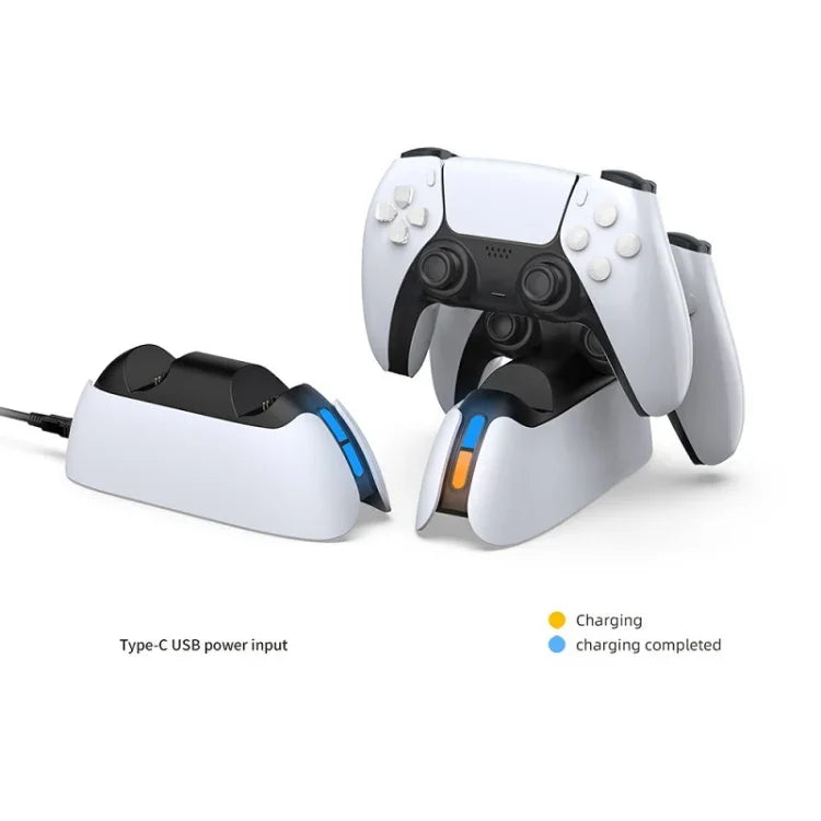 Base de carregamento para gamepad tipo contacto DOBE TP5-05103 com luz indicadora para PS5, TP5-05103