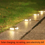 Lâmpada de Parede Solar com 8 LEDs para Exterior em Aço Inoxidável, Luz Branca, Luz Quente, Luz Colorida