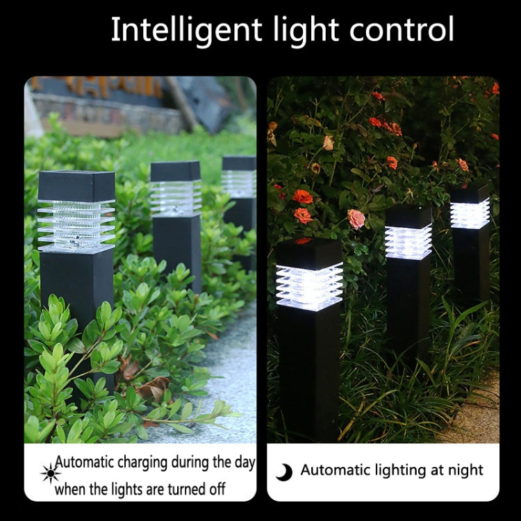 Luz Quadrada Solar Impermeável para Paisagem Exterior, Coluna de Relva, Luz Branca, Luz Amarela, Luz Colorida