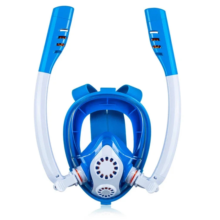Máscara de Mergulho e Snorkeling de Silicone Seca Completa com Duplo Tubo para Crianças, Óculos de Natação, XS