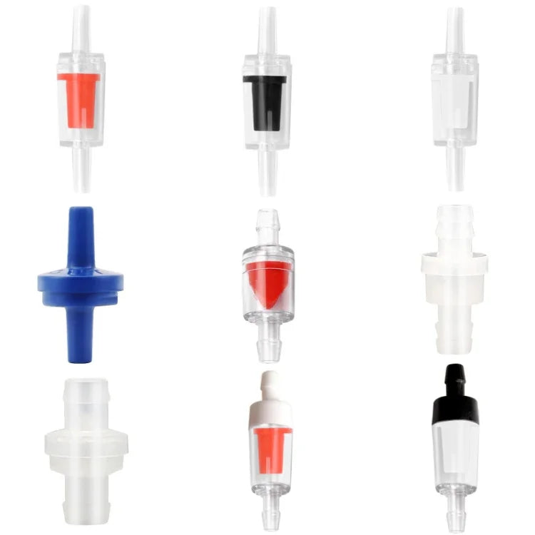 20 Peças de Válvula de Retenção para Traqueia de Bomba de Oxigénio para Aquário, 4mm (Vermelho), 4mm (Preto), 4mm (Branco), 4mm (Azul), 8mm (Vermelho), 10mm (Branco), 12mm (Branco), 4mm (Branco Vermelho)