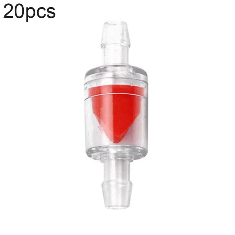 20 Peças de Válvula de Retenção para Traqueia de Bomba de Oxigénio para Aquário, 4mm (Vermelho), 4mm (Preto), 4mm (Branco), 4mm (Azul), 8mm (Vermelho), 10mm (Branco), 12mm (Branco), 4mm (Branco Vermelho)