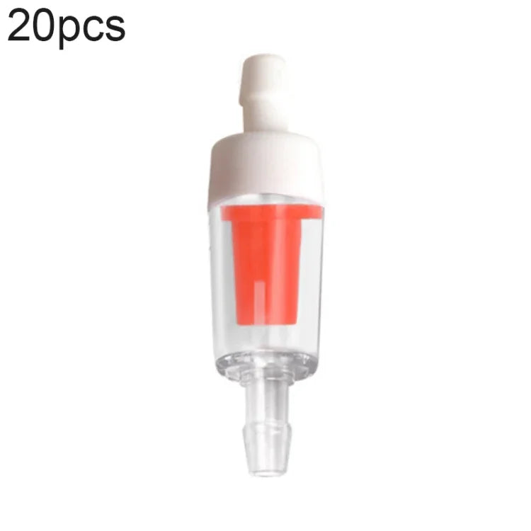 20 Peças de Válvula de Retenção para Traqueia de Bomba de Oxigénio para Aquário, 4mm (Vermelho), 4mm (Preto), 4mm (Branco), 4mm (Azul), 8mm (Vermelho), 10mm (Branco), 12mm (Branco), 4mm (Branco Vermelho)