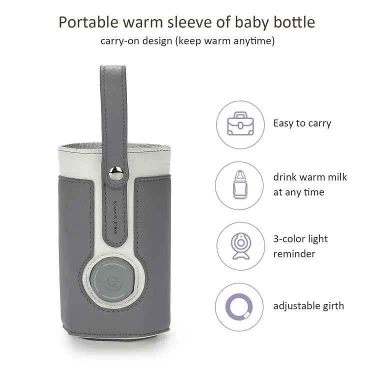 027 Capa de Couro Isolada para Garrafa de Bebé, Bolsa Térmica para Garrafa, Tamanho Único