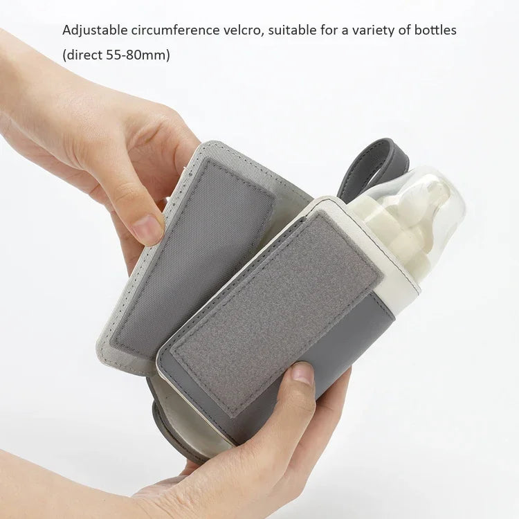 027 Capa de Couro Isolada para Garrafa de Bebé, Bolsa Térmica para Garrafa, Tamanho Único