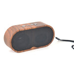 F3 Altifalante Bluetooth Mini Retro Grão de Madeira Suporte Cartão TF, Grão Escuro, Grão Claro