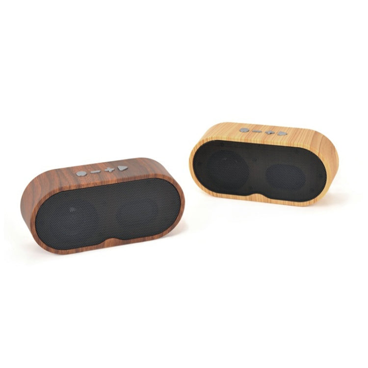 F3 Altifalante Bluetooth Mini Retro Grão de Madeira Suporte Cartão TF, Grão Escuro, Grão Claro