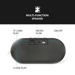 F3 Altifalante Bluetooth Mini Retro Grão de Madeira Suporte Cartão TF, Grão Escuro, Grão Claro