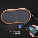 F3 Altifalante Bluetooth Mini Retro Grão de Madeira Suporte Cartão TF, Grão Escuro, Grão Claro