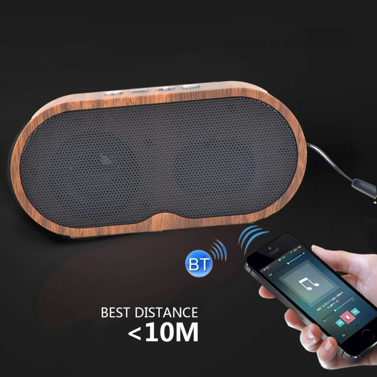 F3 Altifalante Bluetooth Mini Retro Grão de Madeira Suporte Cartão TF, Grão Escuro, Grão Claro