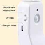 Luz Noturna Inteligente de Indução Corporal Humana LED 1,2W com Carregamento USB, Luz Quente com Sensor, Luz Branca com Sensor