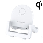 Carregador Rápido Sem Fios Vertical KH-18 15W com Suporte para Telemóvel, Preto, Branco