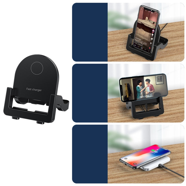 Carregador Rápido Sem Fios Vertical KH-18 15W com Suporte para Telemóvel, Preto, Branco