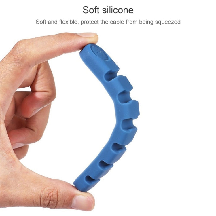 Dispositivo de Organização e Fixação de Cabos de Dados de Secretária em Silicone com 6 Furos Urso, 6 Furos