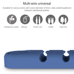 Dispositivo de Organização e Fixação de Cabos de Dados de Secretária em Silicone com 6 Furos Urso, 6 Furos