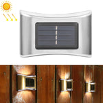Lâmpada de Parede Solar para Jardim Exterior em Aço Inoxidável com 6 LEDs, Luz Branca, Luz Quente, Luz Colorida