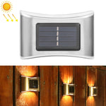 Lâmpada de Parede Solar para Jardim Exterior em Aço Inoxidável com 6 LEDs, Luz Branca, Luz Quente, Luz Colorida