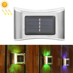 Lâmpada de Parede Solar para Jardim Exterior em Aço Inoxidável com 6 LEDs, Luz Branca, Luz Quente, Luz Colorida