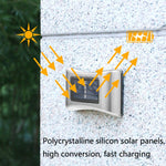 Lâmpada de Parede Solar para Jardim Exterior em Aço Inoxidável com 6 LEDs, Luz Branca, Luz Quente, Luz Colorida