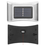 Lâmpada de Parede Solar para Jardim Exterior em Aço Inoxidável com 6 LEDs, Luz Branca, Luz Quente, Luz Colorida