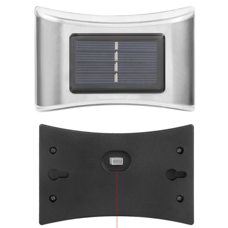 Lâmpada de Parede Solar para Jardim Exterior em Aço Inoxidável com 6 LEDs, Luz Branca, Luz Quente, Luz Colorida