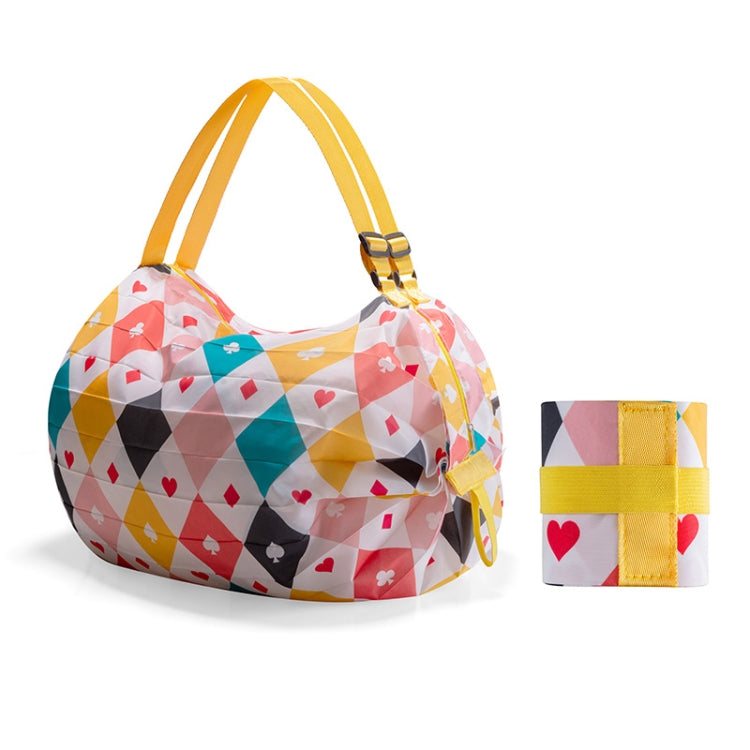 Saco de Compras Dobrável Bolsa de Ombro Portátil para Viagem, Azul Marinho, Rosa Colorido, Leopardo Preto, Padrão de Losangos, Padrão de Flor Grande