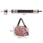 Saco de Compras Dobrável Bolsa de Ombro Portátil para Viagem, Azul Marinho, Rosa Colorido, Leopardo Preto, Padrão de Losangos, Padrão de Flor Grande