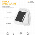 Luz de Parede Solar Impermeável para Pátio Exterior com 8 LEDs, Luz Branca, Luz Quente