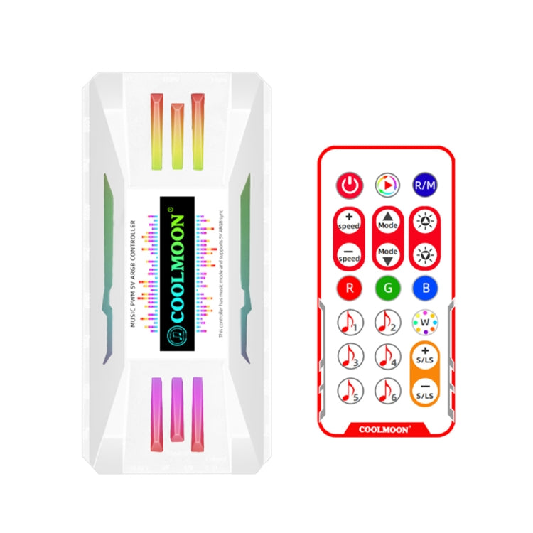 COOLMOON CM-MPAC Ventoinha de Arrefecimento PWM 5V ARGB Controlo Remoto Para Caixa de PC, Estilo:, 4 em 1 (Branco), 4 em 1 (Preto), Controlador 3 em 1 (Branco), Controlador 3 em 1 (Preto)