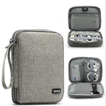 Bolsa de Armazenamento para Cabo de Dados de Duas Camadas Baona BN-D004, Bolsa para Acessórios Digitais, Cinzento, Preto