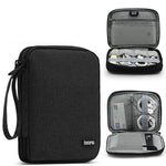Bolsa de Armazenamento para Cabo de Dados de Duas Camadas Baona BN-D004, Bolsa para Acessórios Digitais, Cinzento, Preto