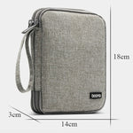 Bolsa de Armazenamento para Cabo de Dados de Duas Camadas Baona BN-D004, Bolsa para Acessórios Digitais, Cinzento, Preto