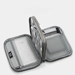 Bolsa de Armazenamento para Cabo de Dados de Duas Camadas Baona BN-D004, Bolsa para Acessórios Digitais, Cinzento, Preto