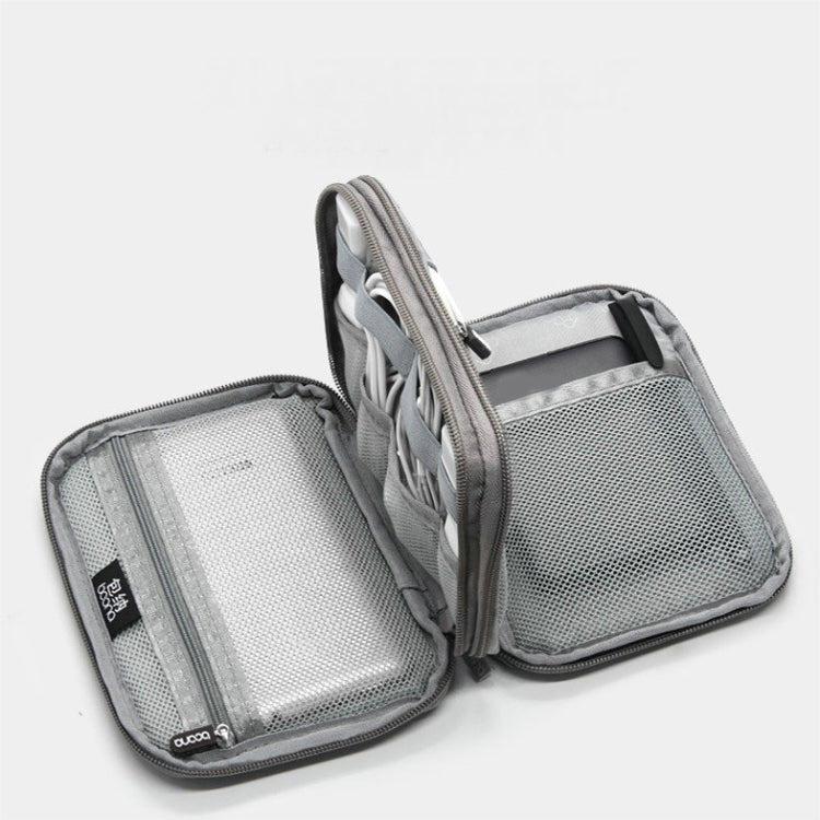 Bolsa de Armazenamento para Cabo de Dados de Duas Camadas Baona BN-D004, Bolsa para Acessórios Digitais, Cinzento, Preto
