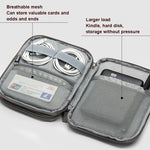 Bolsa de Armazenamento para Cabo de Dados de Duas Camadas Baona BN-D004, Bolsa para Acessórios Digitais, Cinzento, Preto