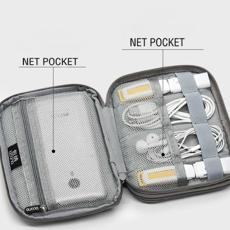 Bolsa de Armazenamento para Cabo de Dados de Duas Camadas Baona BN-D004, Bolsa para Acessórios Digitais, Cinzento, Preto
