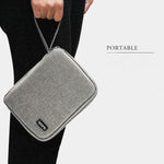 Bolsa de Armazenamento para Cabo de Dados de Duas Camadas Baona BN-D004, Bolsa para Acessórios Digitais, Cinzento, Preto