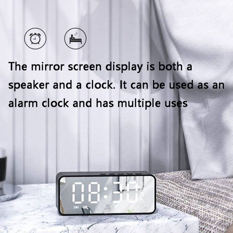 ZXL-G50 Mini Espelho Alarme Altifalante Bluetooth Suporte Cartão TF, ZXL-G50 Preto, ZXL-G50 Branco, ZXL-G50 Rosa