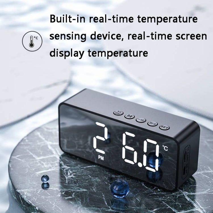 ZXL-G50 Mini Espelho Alarme Altifalante Bluetooth Suporte Cartão TF, ZXL-G50 Preto, ZXL-G50 Branco, ZXL-G50 Rosa