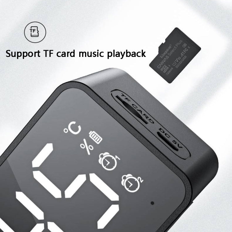 ZXL-G50 Mini Espelho Alarme Altifalante Bluetooth Suporte Cartão TF, ZXL-G50 Preto, ZXL-G50 Branco, ZXL-G50 Rosa