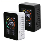 Medidor de CO2 com Exibição de Temperatura e Humidade, Detector de Qualidade do Ar de Dióxido de Carbono, 3 em 1 Semicondutor