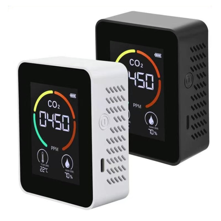 Medidor de CO2 com Exibição de Temperatura e Humidade, Detector de Qualidade do Ar de Dióxido de Carbono, 3 em 1 Semicondutor