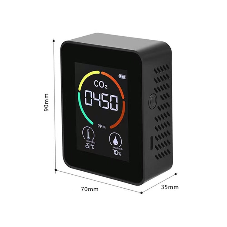 Medidor de CO2 com Exibição de Temperatura e Humidade, Detector de Qualidade do Ar de Dióxido de Carbono, 3 em 1 Semicondutor