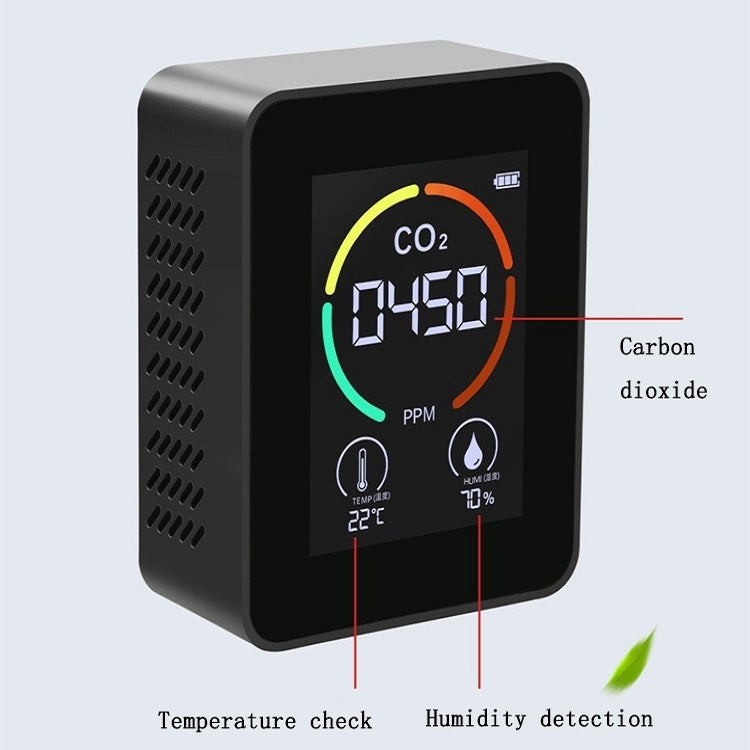 Medidor de CO2 com Exibição de Temperatura e Humidade, Detector de Qualidade do Ar de Dióxido de Carbono, 3 em 1 Semicondutor