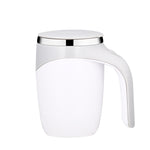 Copo Misturador Automático Magnetizado para Café em Aço Inoxidável A223, Branco, Castanho