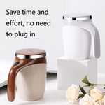 Copo Misturador Automático Magnetizado para Café em Aço Inoxidável A223, Branco, Castanho