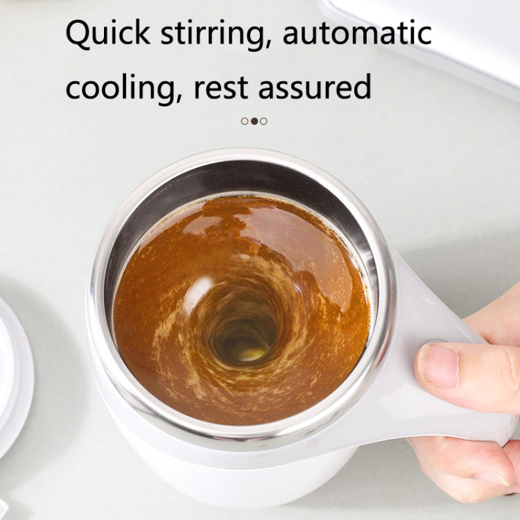 Copo Misturador Automático Magnetizado para Café em Aço Inoxidável A223, Branco, Castanho
